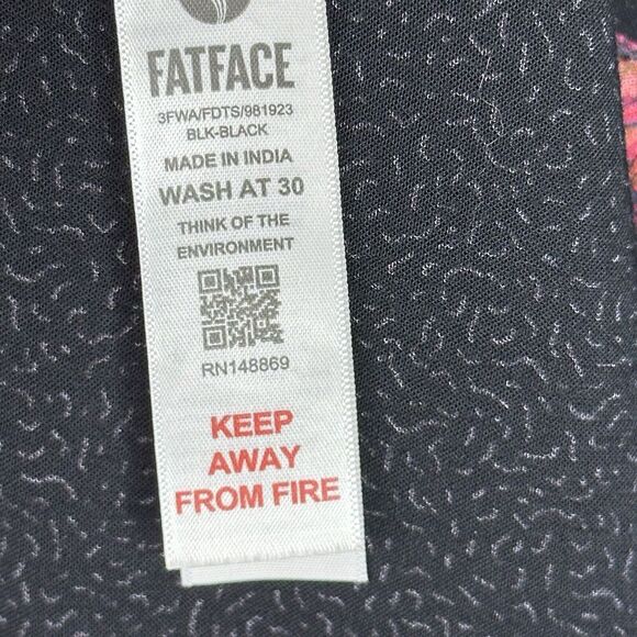 Fat‎ Face Bennie Floral Midi Dress Sz 10 Short Black Red Floral Smocked Boho - Picture 8 of 12